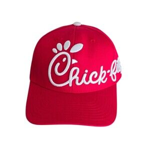 Chick fil A Embroidered Red SnapBack Hat Cap Authentic Adjustable